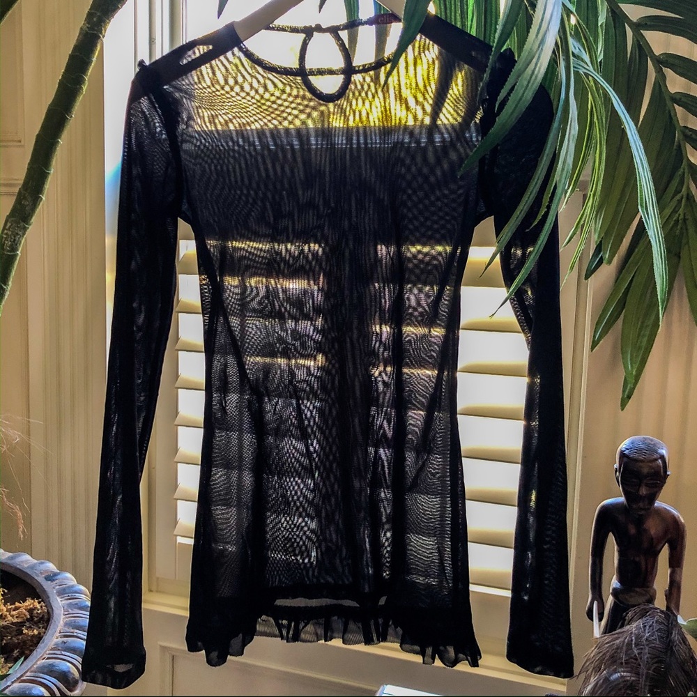 Elis Stretchy Sheer See though Top; size XS